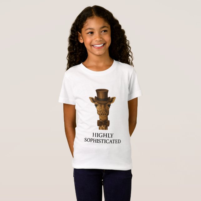 Den mycket sofistikerade, gentleman Giraffe T Shirt (Hel framsida)