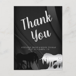 Den Mystiska Enhörningen Tack (svart virvel) Vykort