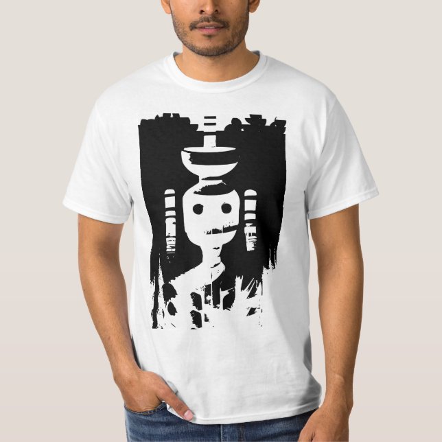 Den mystiska figur i svart och vitt (AI Art) T Shirt (Framsida)