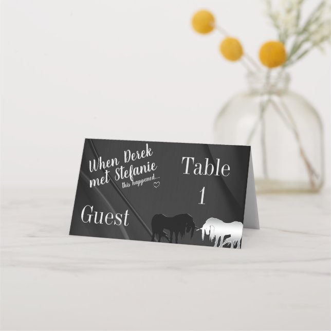 Den mystiska föreningen Bröllop (när Make träffade Placeringskort (Framsida)