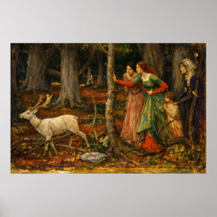 Den mystiska skogen av John William Waterhouse Poster