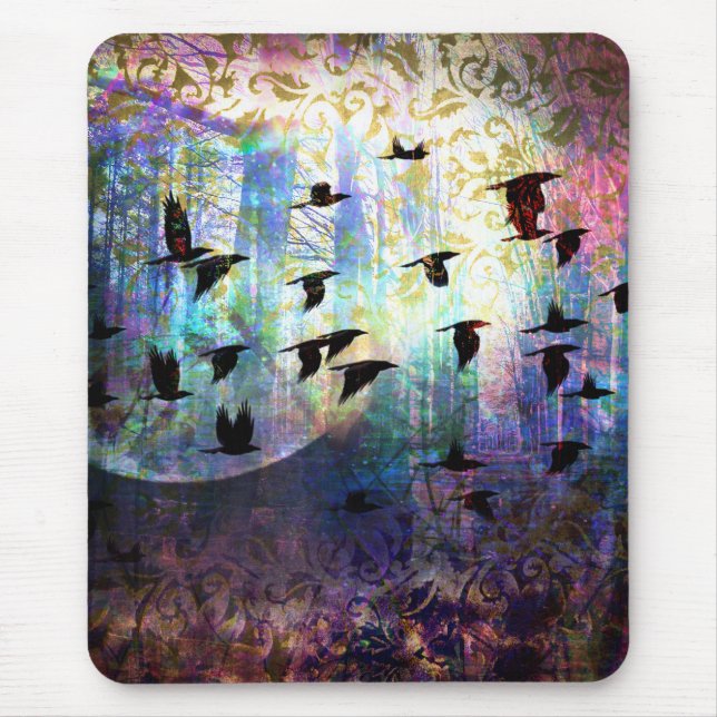 Den mystiska skogen och den korpsvarta månemusen musmatta (Framsidan)