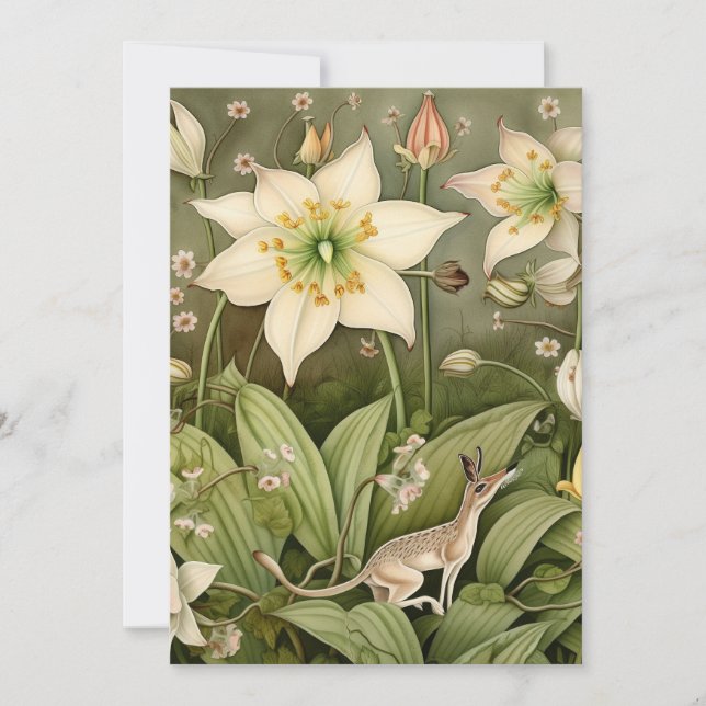 Den mytiska världen för den piskade Hjorten Julkort (Framsida)