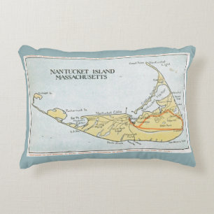 Den Nantucket vintagekartan kudder 3 Prydnadskudde
