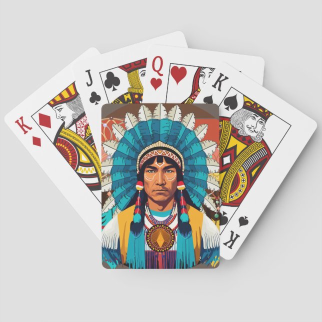 Den nationella amerikanska överbefälhavaren Porträ Casinokort (Baksidan)