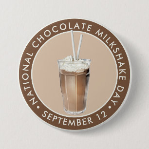 Den nationella Chocolate Milkskakdag Knapp