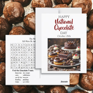 Den nationella chokladdagen i lycklig 28 oktober vykort