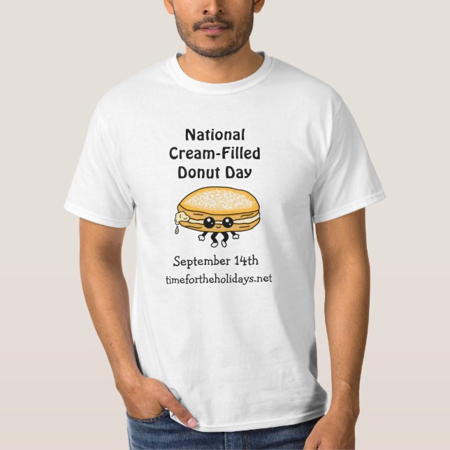 Den nationella dagen för Cream-Filled Donut - 14 s T Shirt (Framsida)