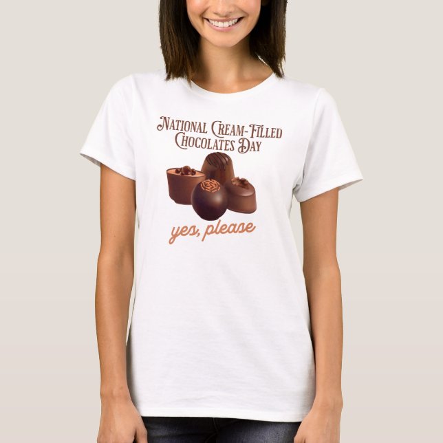Den nationella dagen för Cream-påfyllda choklad T Shirt (Framsida)