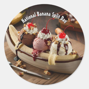 Den nationella dagen för uppdelning av Banana Runt Klistermärke