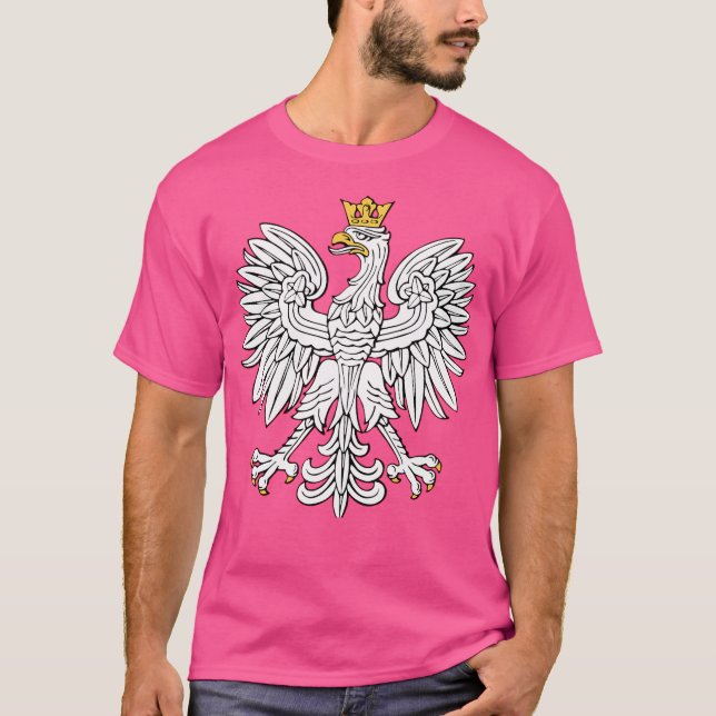 Den nationella Emblem-Vapenskölden för polska Vita T Shirt (Framsida)