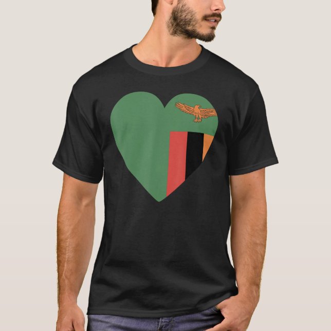 Den nationella Flagga för för manar kvinnor i Zamb T Shirt (Framsida)