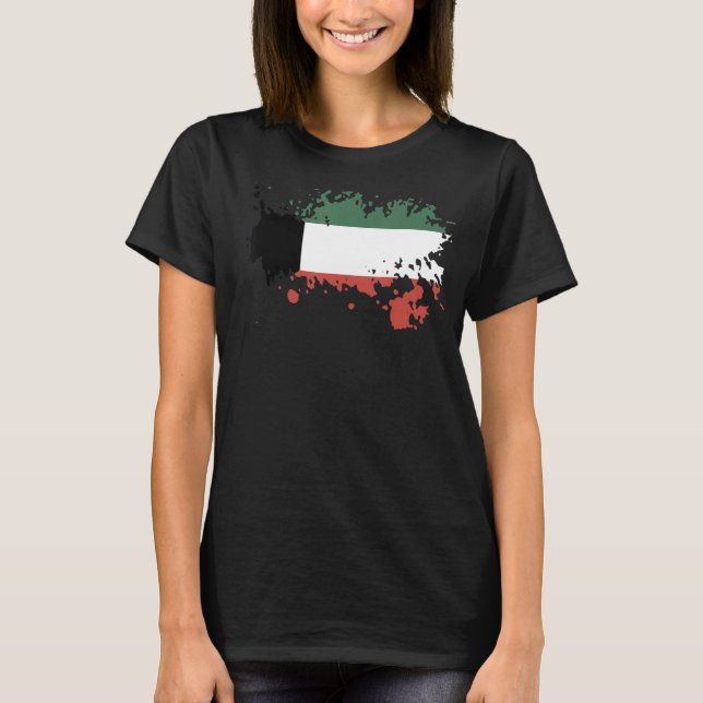 Den nationella Flagga för Kuwait souvenir för mana T Shirt (Framsida)