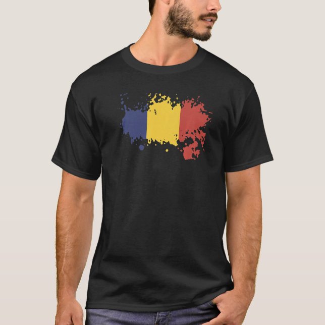 Den nationella Flagga för Rumänien för manar kvinn T Shirt (Framsida)