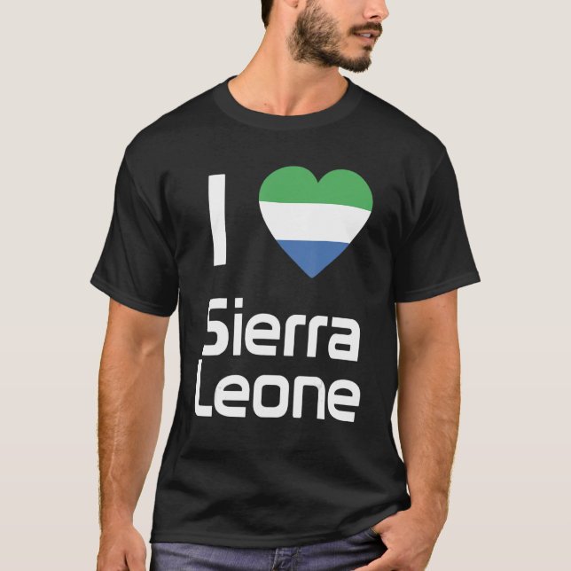 Den nationella Flagga för Sierra Leone souvenir fö T Shirt (Framsida)