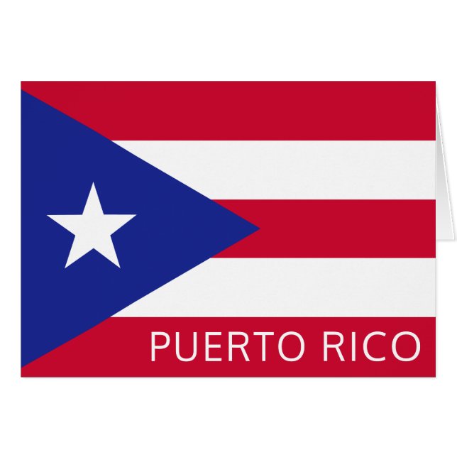 Den nationella Flagga Puerto Rico OBS Kort (Framsidan Horizontal)