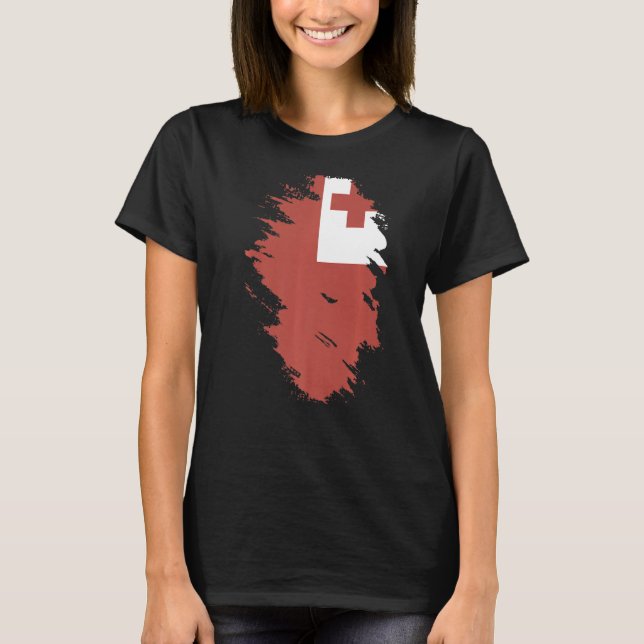 Den nationella Flagga Tonga souvenir-gåva för mana T Shirt (Framsida)