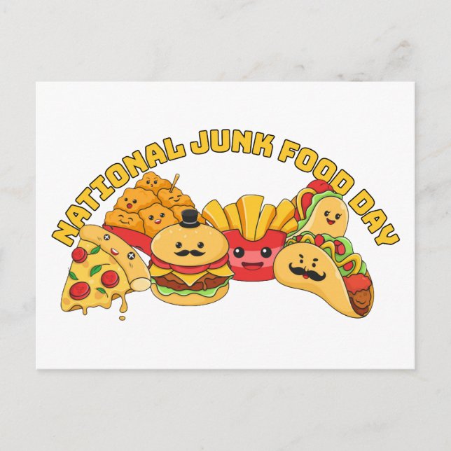 Den nationella junk Food Day Vykort (Framsida)
