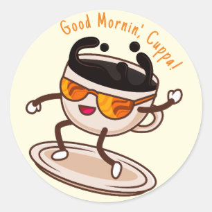 Den nationella kaffedagen runt klistermärke