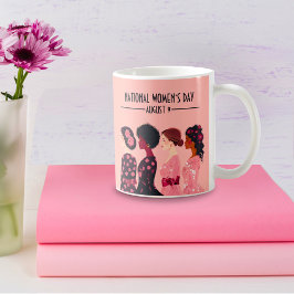 Den nationella kvinnodagen Global Women Rosa Blomm Kaffemugg