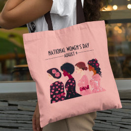 Den nationella kvinnodagen Global Women Rosa Blomm Tygkasse