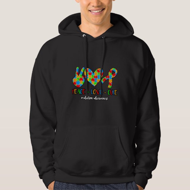 Den nationella medvetandegörandedagen för Peace Kä Hoodie (Framsida)