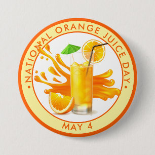 Den nationella Orangen Juice Day Knapp