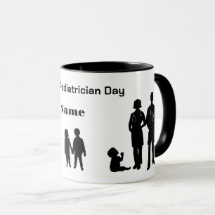 Den nationella pediatriska dagen Silhouettes Namn Mugg
