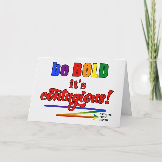 Den nationella Pridet i månaden ska vara djärv. Kort (Framsida)