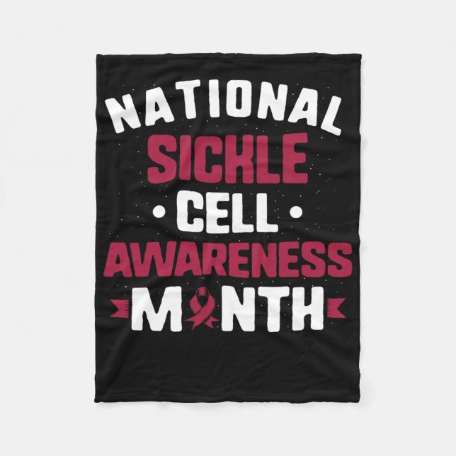 Den nationella sickle Cell Awareness Month Burgund Fleecefilt (Framsidan)