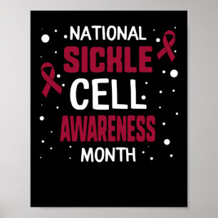 Den nationella sickle Cell Awareness Month Burgund Poster