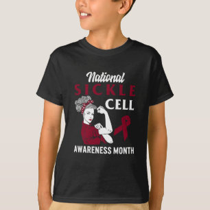 Den nationella sickle Cell Awareness Month Burgund T Shirt