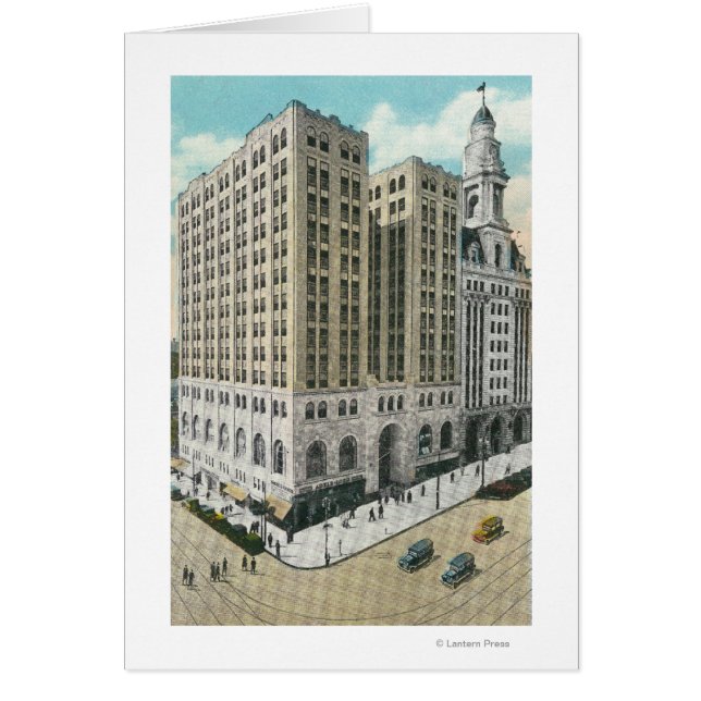 Den nationella sparbankens yttre vy hälsningskort (Framsidan)