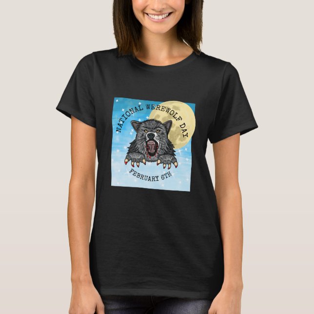 Den nationella varulvdagen februari 6e t shirt (Framsida)