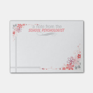 Den nätt blommigten skolar psykologen som post-it block