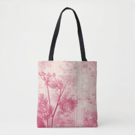 Den nätt botaniska rosa maskrosen kärnar ur tygkasse