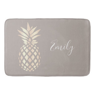 Den nätt eleganten förkopprar rosa guld- ananas & badrumsmatta