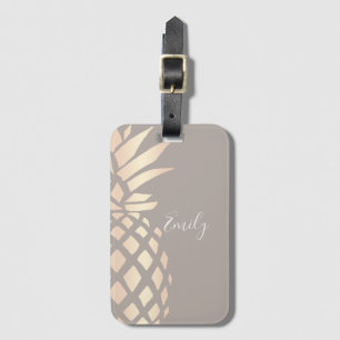 Den nätt eleganten förkopprar rosa guld- ananas & bagagebricka