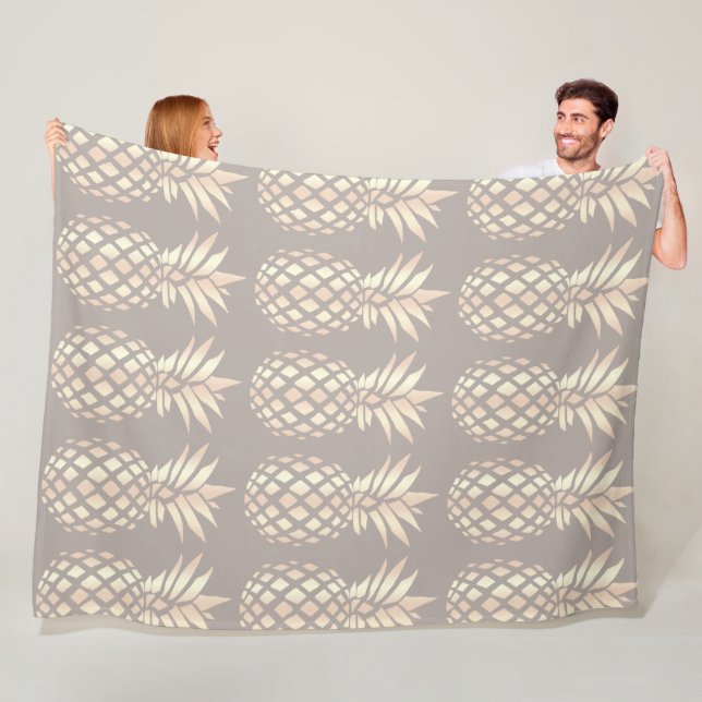 Den nätt eleganten förkopprar rosa guld- ananas & fleecefilt (På plats)