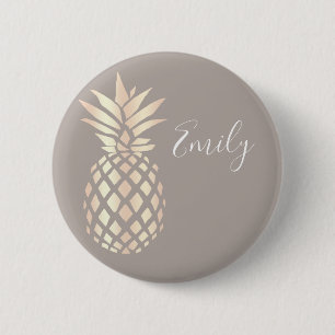 Den nätt eleganten förkopprar rosa guld- ananas  knapp