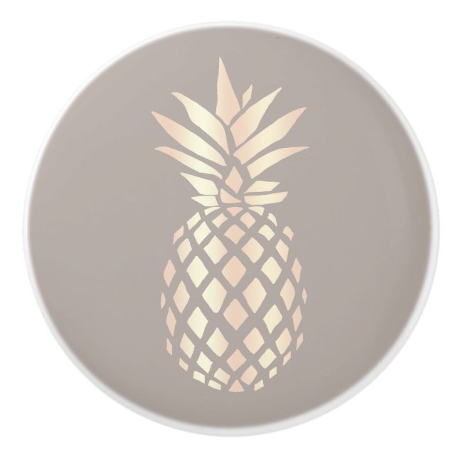 Den nätt eleganten förkopprar rosa guld- ananas & knopp (Framsidan)