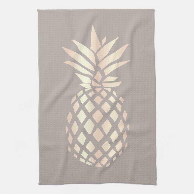 Den nätt eleganten förkopprar rosa guld- ananas & kökshandduk (Vertikal)