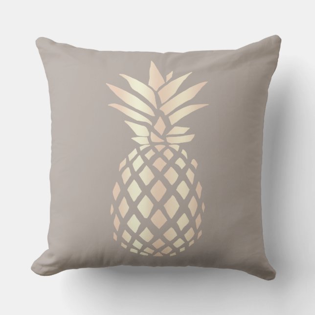 Den nätt eleganten förkopprar rosa guld- ananas & kudde (Framsida)