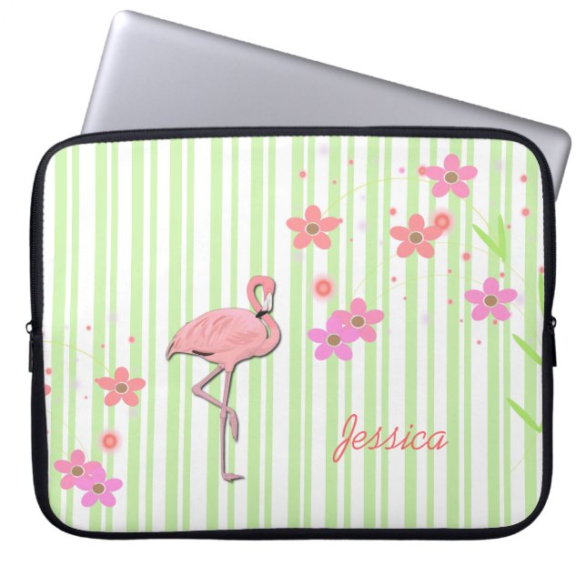 Den nätt Flamingobärbar dator täcker Laptop Sleeve (Framsidan)