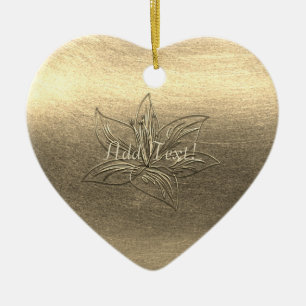 Den nätt guld- liljablommablommigten tillfogar julgransprydnad keramik