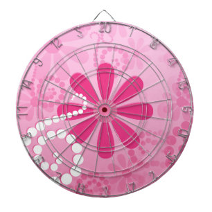 Den nätt rosan blommar det gulliga Retro Darttavla