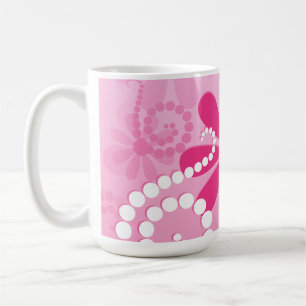 Den nätt rosan blommar det gulliga Retro Kaffemugg