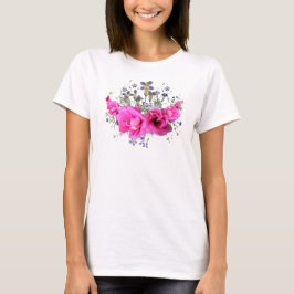 Den nätt rosan blommar T-tröja T-shirt