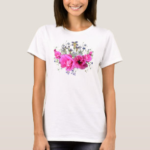 Den nätt rosan blommar T-tröja T-shirt