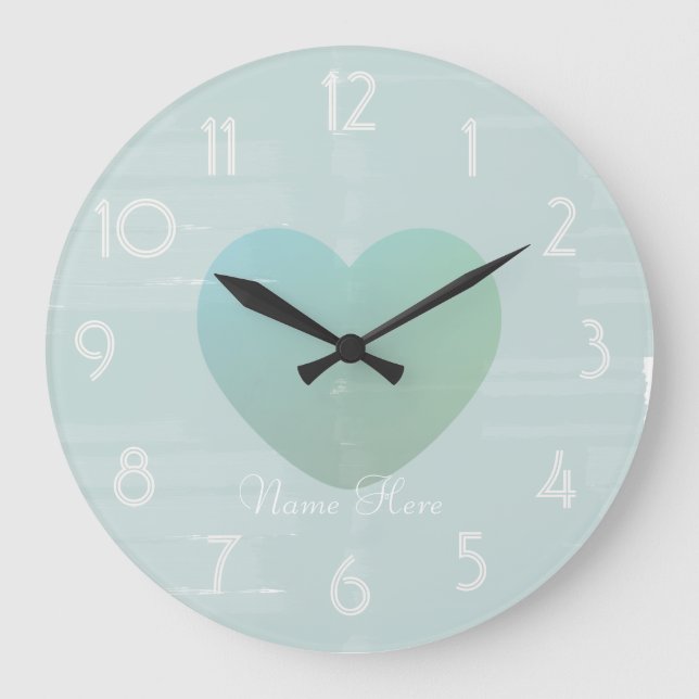 Den nätt stora hjärtaMintvattenfärgen tillfogar Stor Klocka (Framsida)